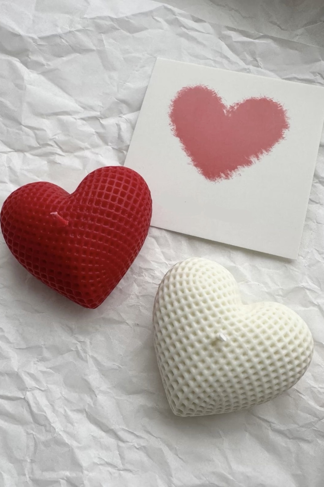 شمع قلب مدل حصیری